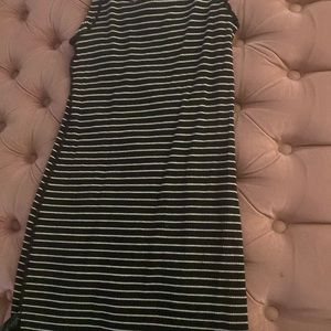 Black and white striped dress